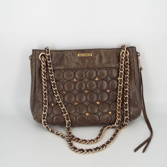 Rebecca Minkoff Quilted Studded Chain Strap Distressed Leather Shoulder Bag main image 6
